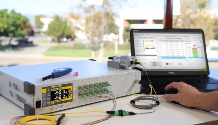 OP960 Optical Return Loss Meter Connected for Testing